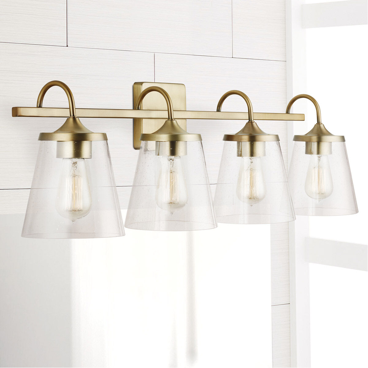 Jayne 4 Light 33.25 inch Aged Brass Vanity Light Wall Light