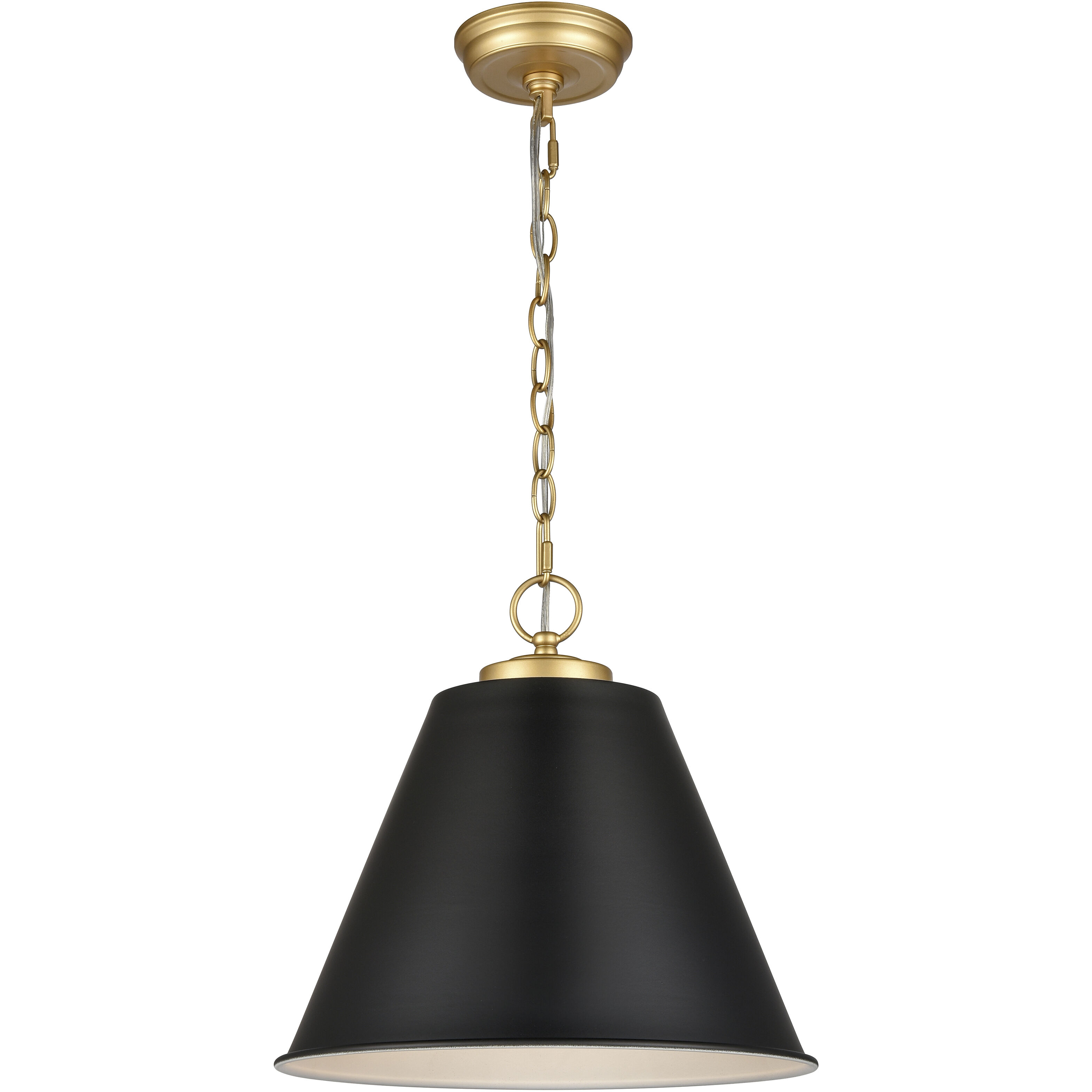 Elk Home Vellus 1 Light 14 inch Matte Black with Natural Antique Brass Pendant Ceiling Light in Matte Black/Natural Antique Brass 68164/1 - Open Box
