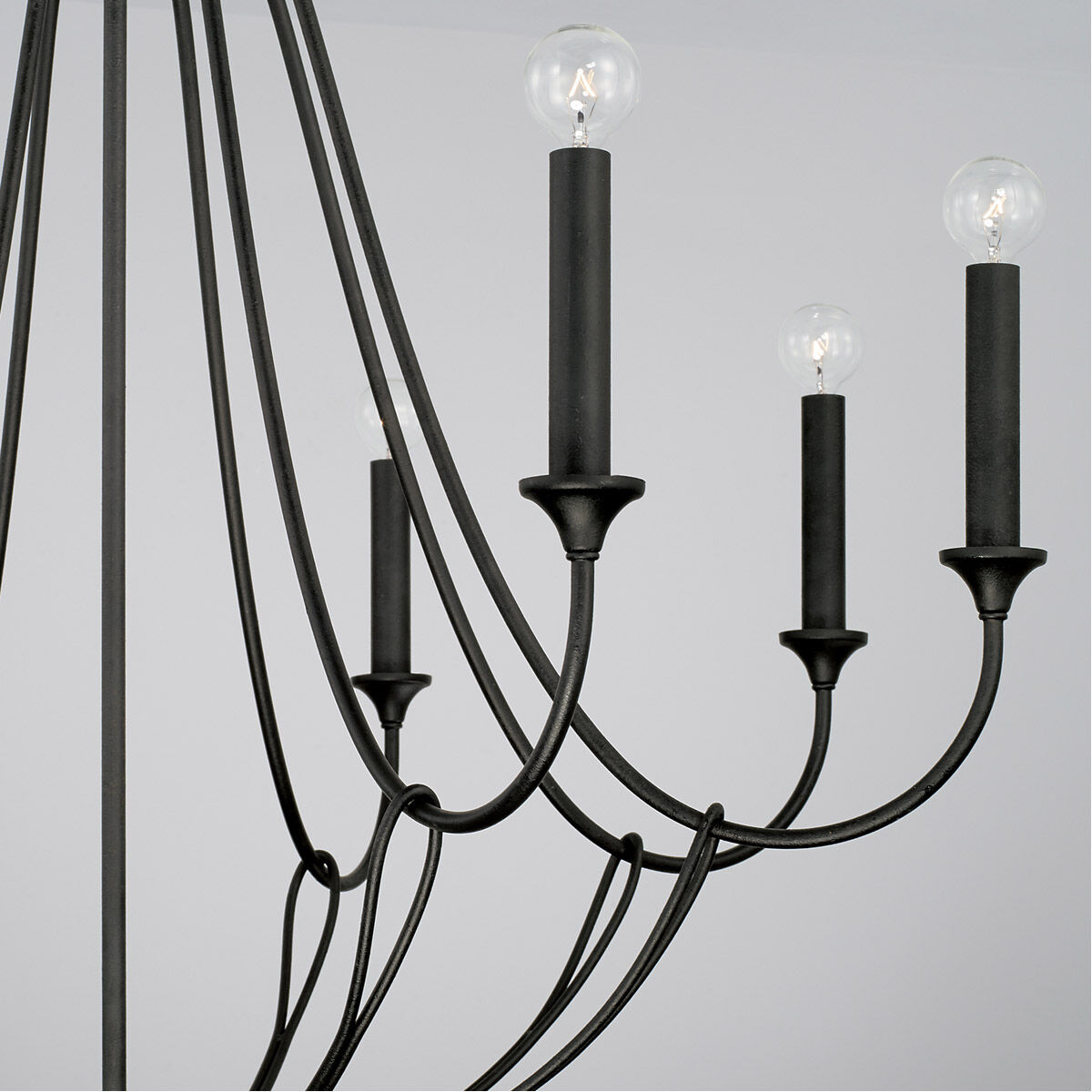 Bentley 8 Light 38 inch Black Iron Chandelier Ceiling Light