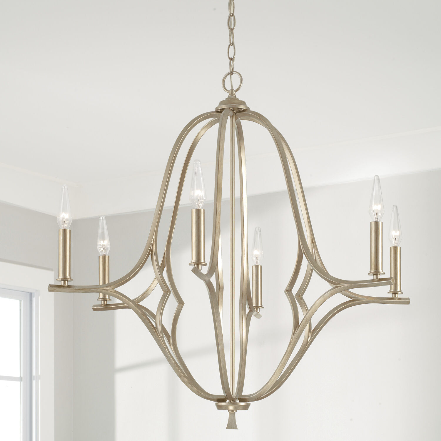 Claire 6 Light 32 inch Brushed Champagne Chandelier Ceiling Light