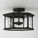 Walton 3 Light 16 inch Black Outdoor Semi-Flush Mount