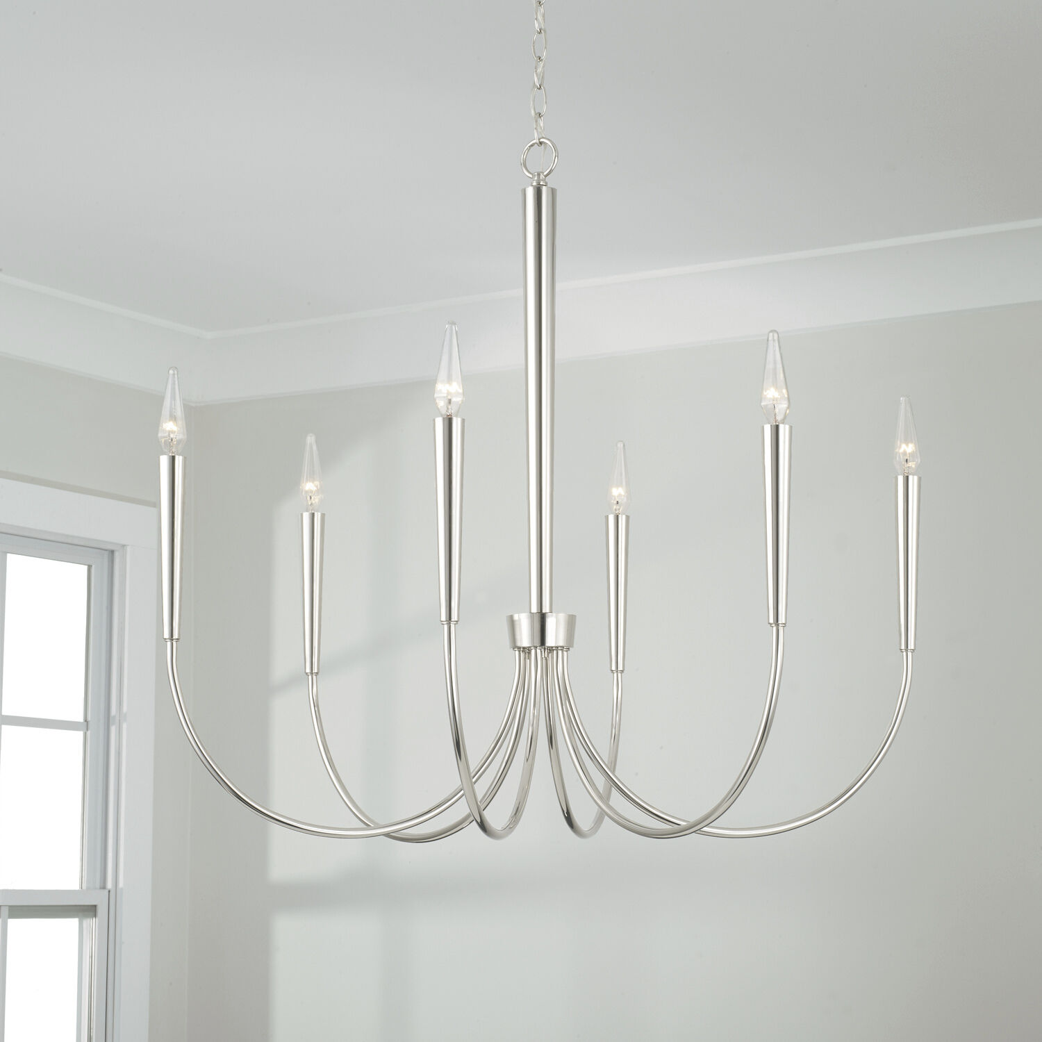 Holden 6 Light 33 inch Polished Nickel Chandelier Ceiling Light