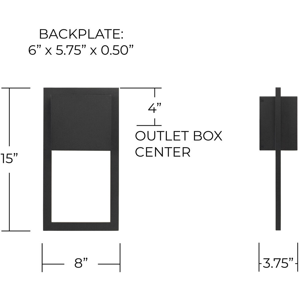 Nate 1 Light 15 inch Black Outdoor Wall Lantern