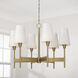 Leland 6 Light 32 inch Aged Brass Chandelier Ceiling Light