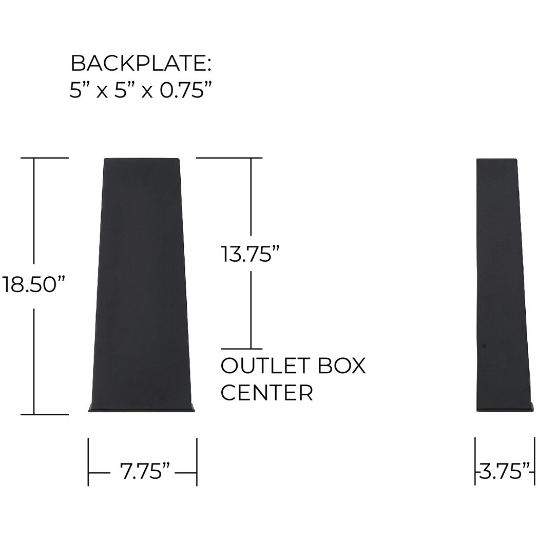 Ansel LED 18.5 inch Black Outdoor Wall Lantern