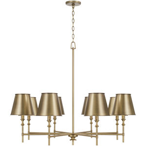 Whitney 8 Light 41 inch Aged Brass Chandelier Ceiling Light