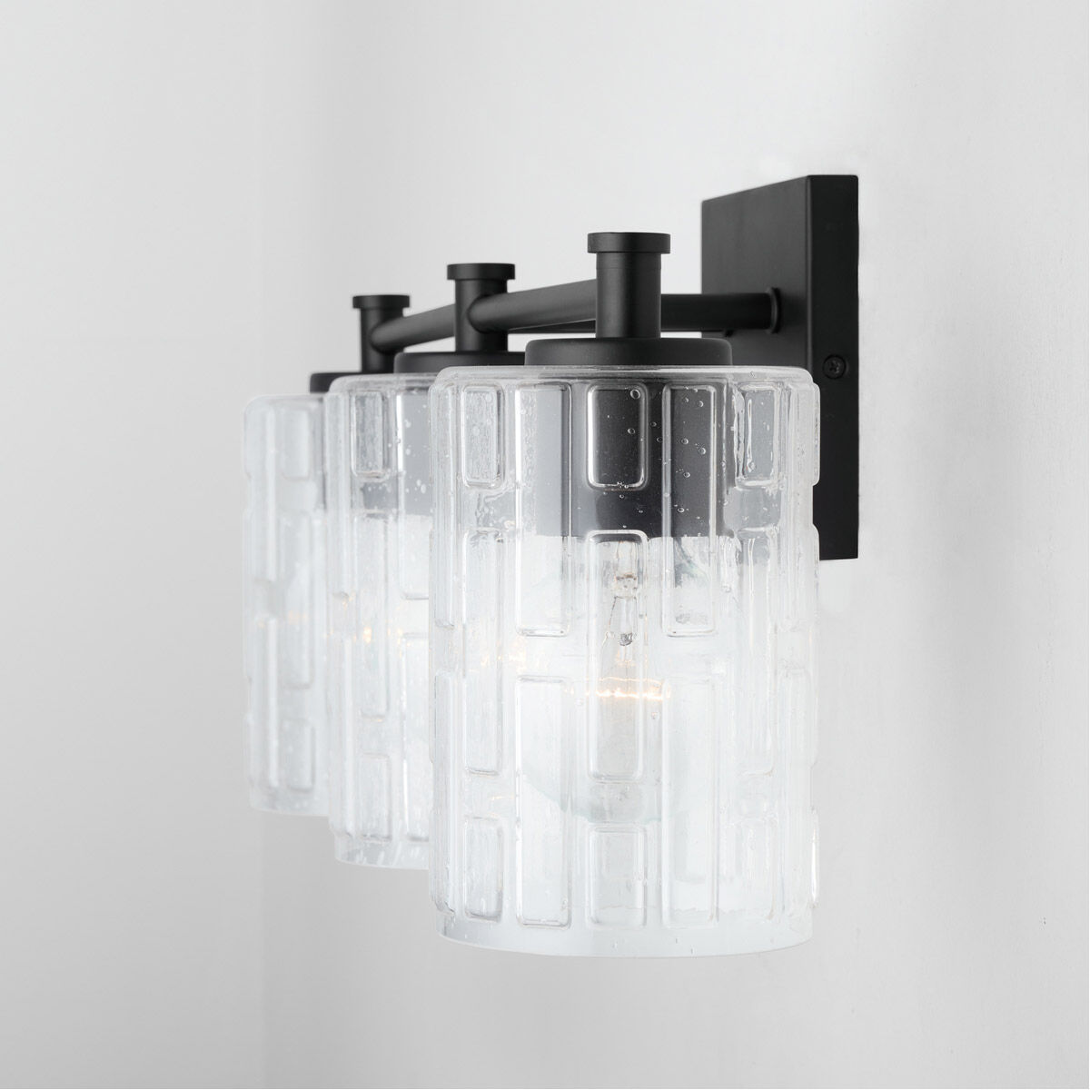 Emerson 3 Light 23 inch Matte Black Vanity Light Wall Light