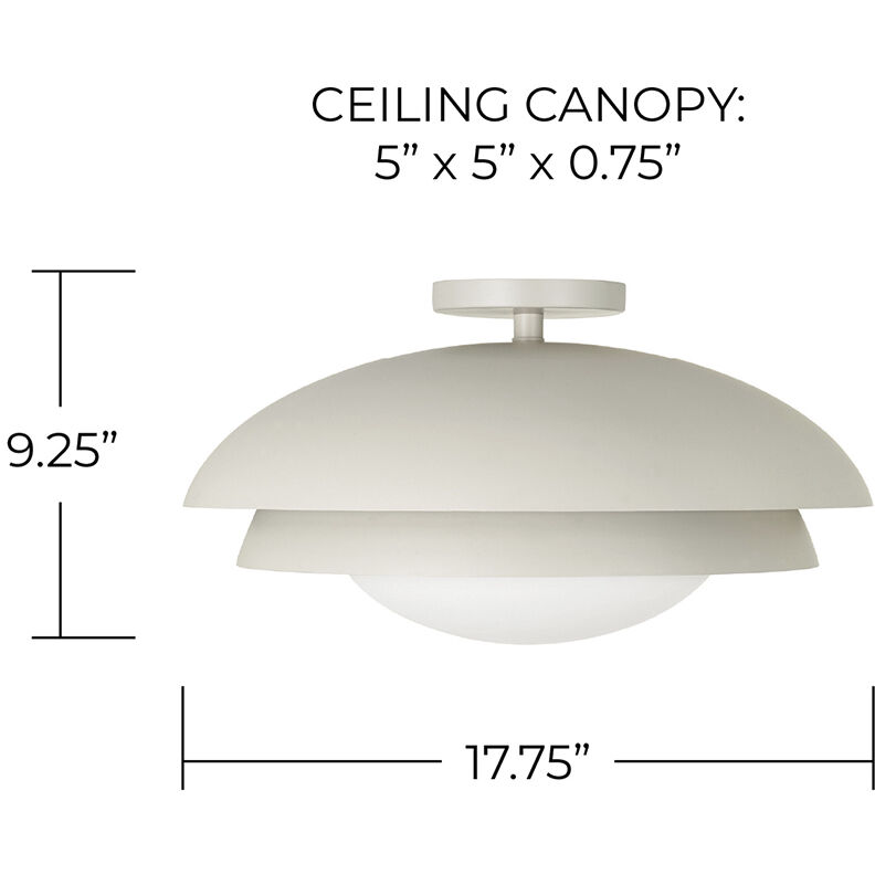 Jensen 1 Light 17.75 inch Taupe Semi-Flush Mount Ceiling Light