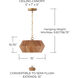 Nadeau 1 Light 15 inch Light Wood and Patinaed Brass Semi-Flush Ceiling Light, Convertible Dual Mount