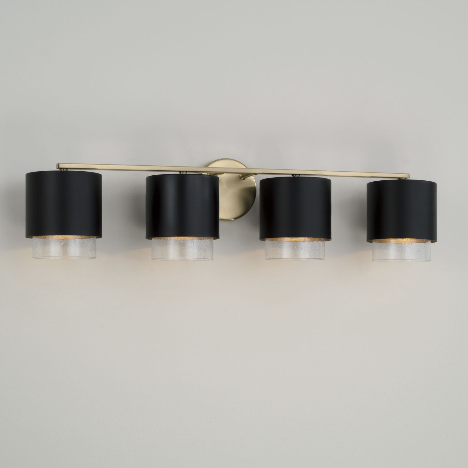 Weller 4 Light 33.5 inch Matte Brass and Black Vanity Light Wall Light