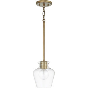 Danes 1 Light 7 inch Aged Brass Pendant Ceiling Light