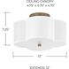 Quinn 2 Light 12 inch Brushed Gold Semi-Flush Mount Ceiling Light