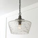 Clive 1 Light 14 inch Carbon Grey and Black Iron Pendant Ceiling Light