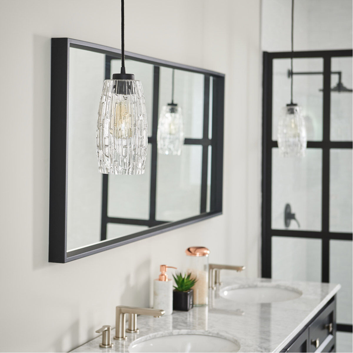 Casper 1 Light 5.25 inch Black Iron Pendant Ceiling Light