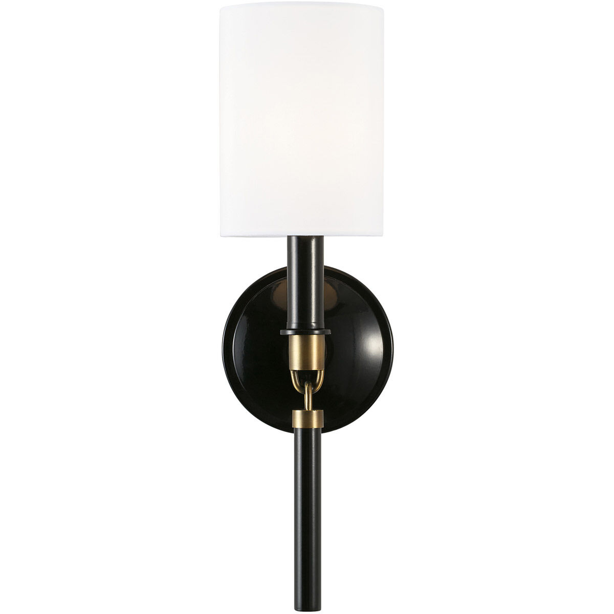 Beckham 1 Light 5 inch Glossy Black and Aged Brass Sconce Wall Light