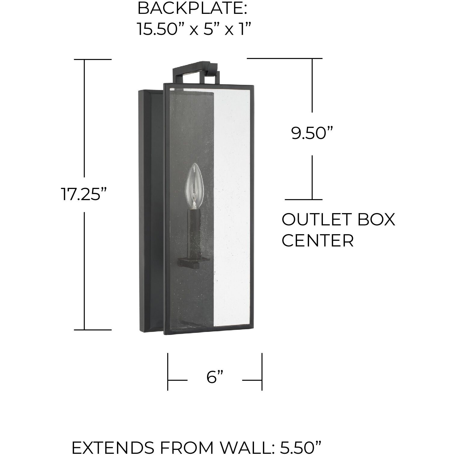 Rylann 1 Light 6 inch Matte Black Sconce Wall Light 