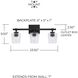 Ogden 3 Light 24 inch Brushed Black Iron Vanity Light Wall Light