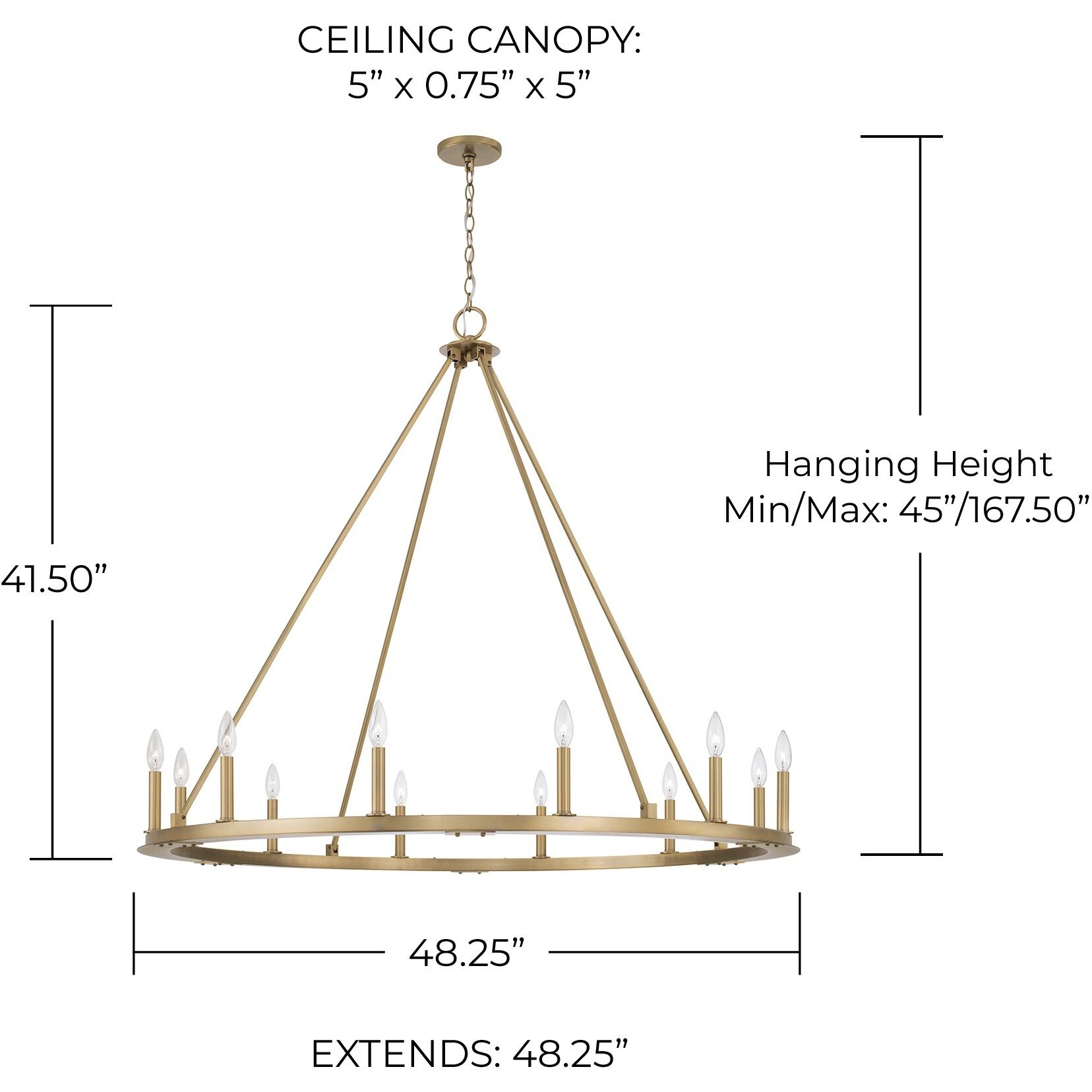 Pearson 12 Light 48.25 inch Aged Brass Chandelier Ceiling Light