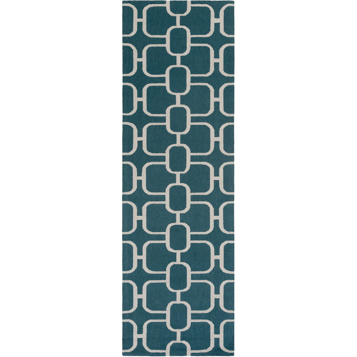 Lockhart 96 X 30 inch Green and Neutral Runner, Wool
