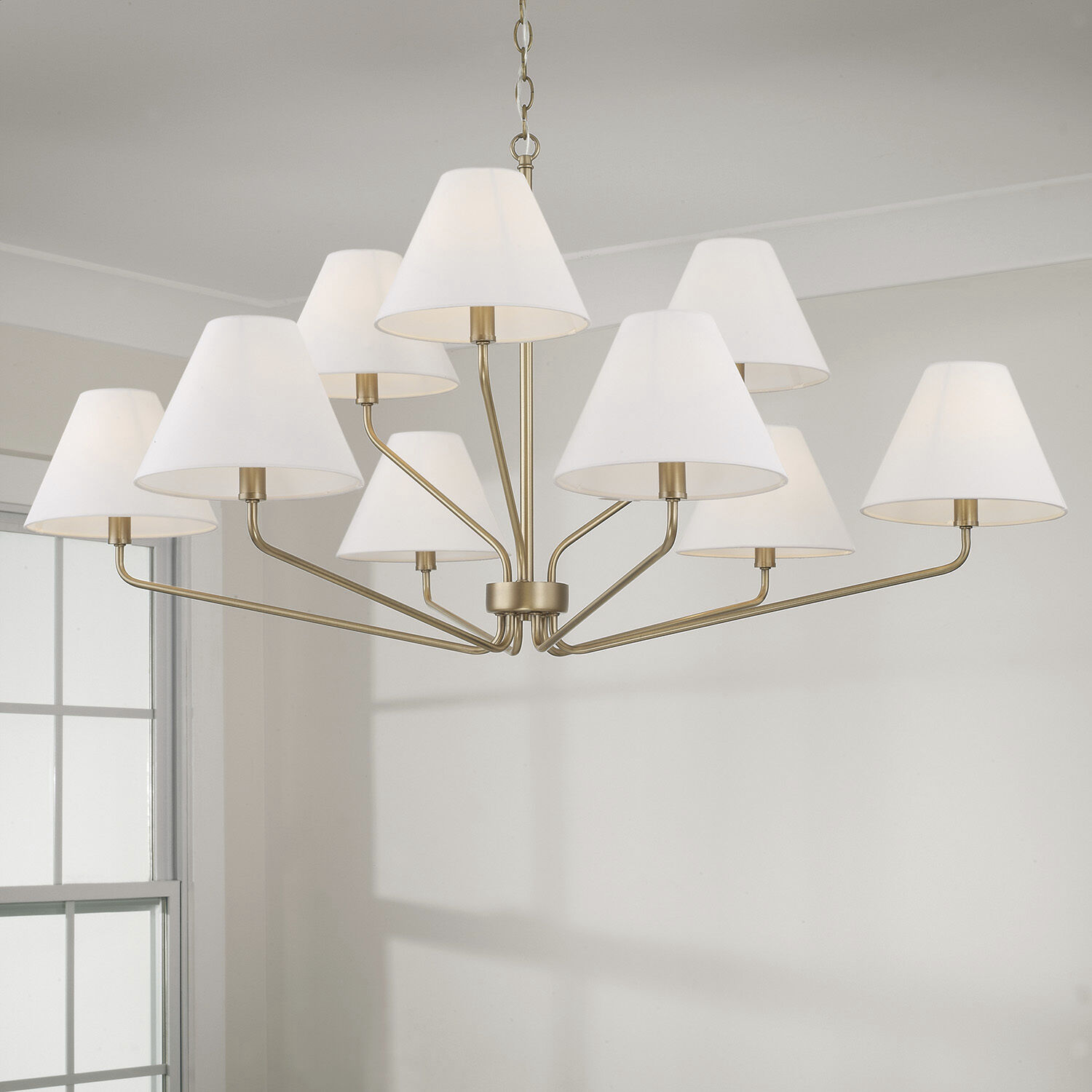 Chadwick 9 Light 45 inch Aged Brass Chandelier Ceiling Light