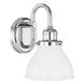 Baxter 1 Light 7 inch Chrome Sconce Wall Light in Milk