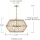 Wren 4 Light 24.25 inch Matte Brass Pendant Ceiling Light