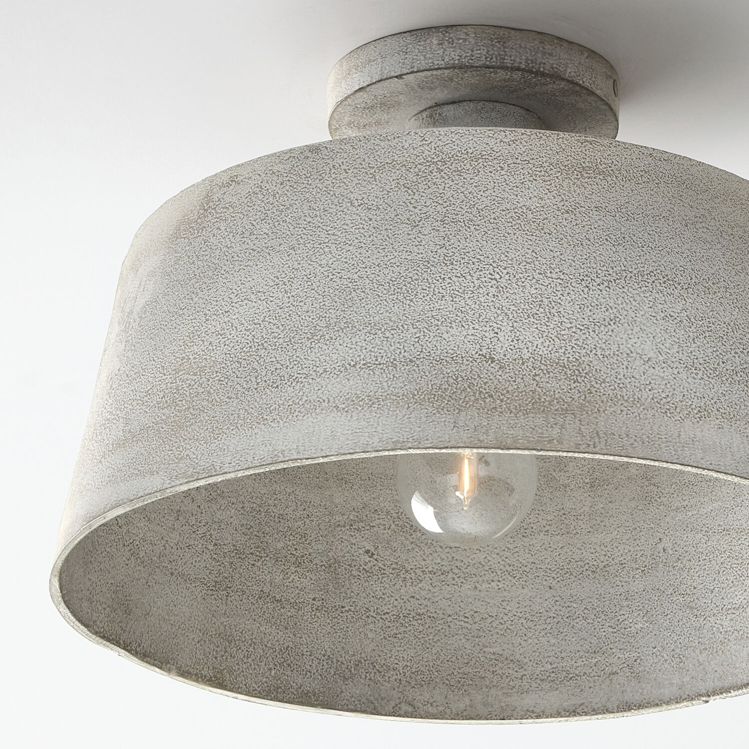 Quarry 1 Light 14 inch Stucco Semi-Flush Ceiling Light
