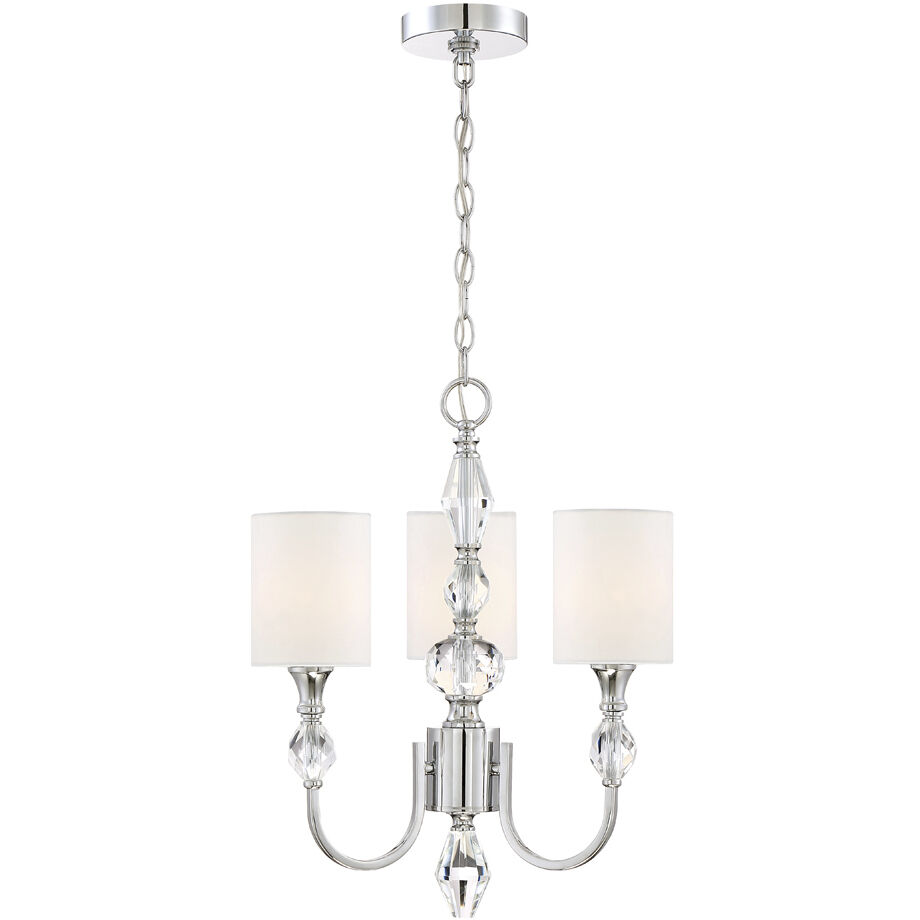 Evi 3 Light 16.75 inch Chrome Chandelier Ceiling Light