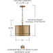 Nole 1 Light 14 inch Mystic Luster Pendant Ceiling Light, Convertible Dual Mount