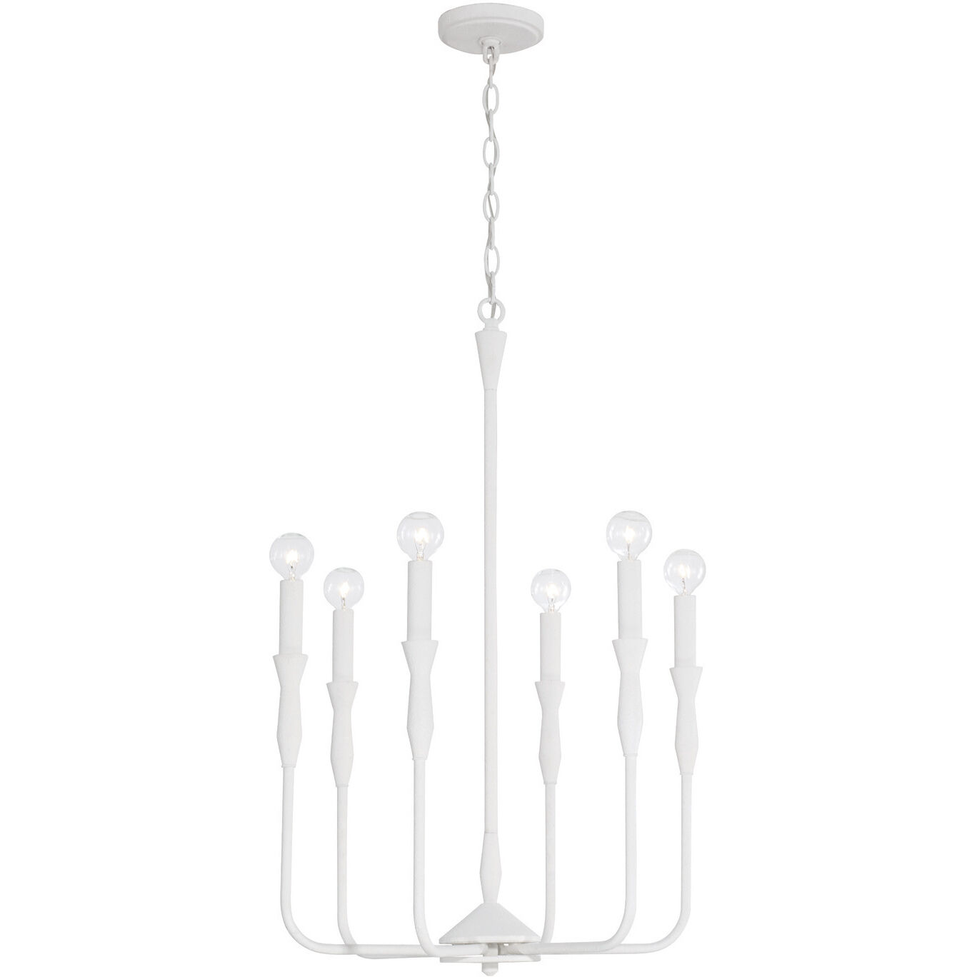 Paloma 6 Light 20 inch Textured White Chandelier Ceiling Light