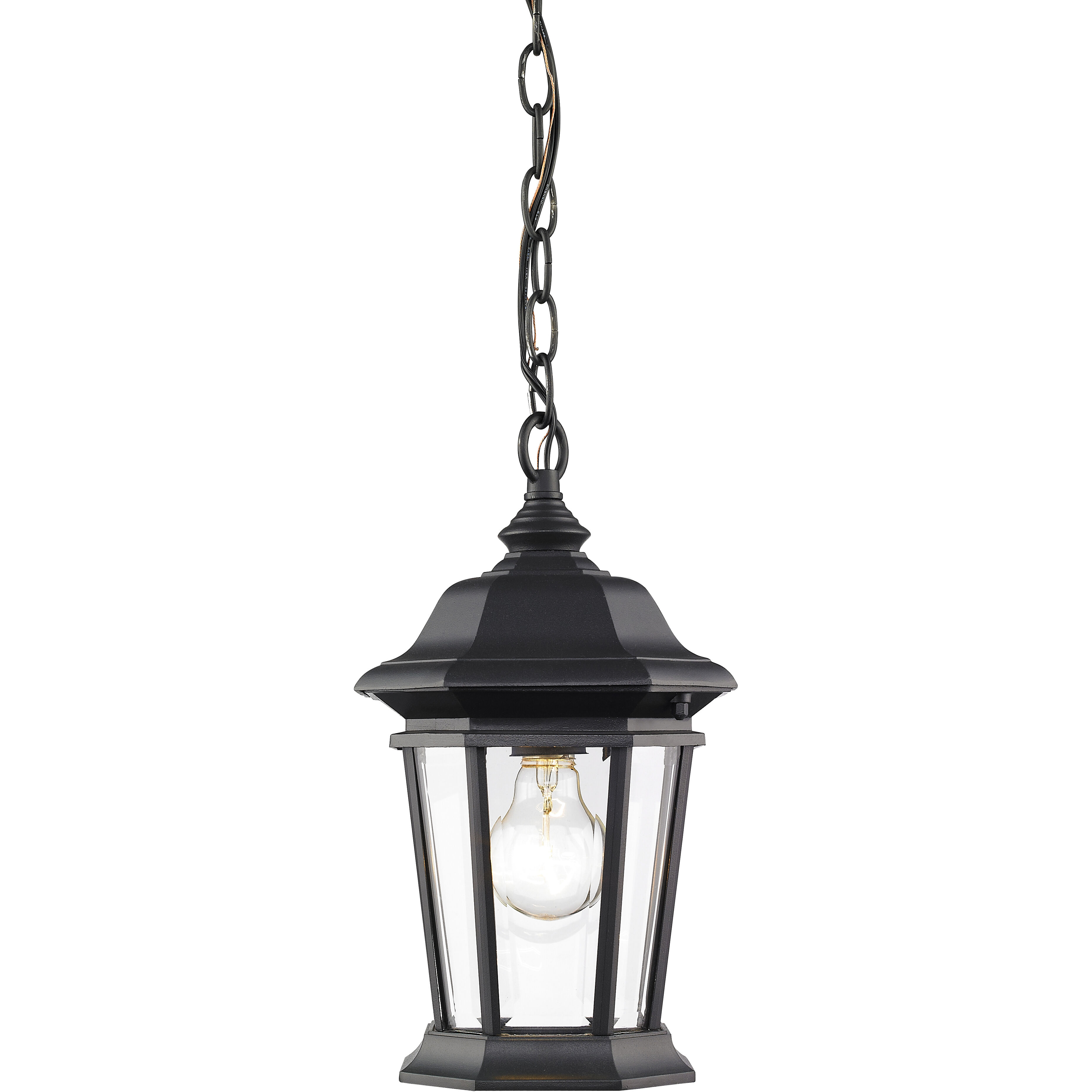 Melbourne 1 Light 8 inch Black Outdoor Chain Mount Ceiling Fixture