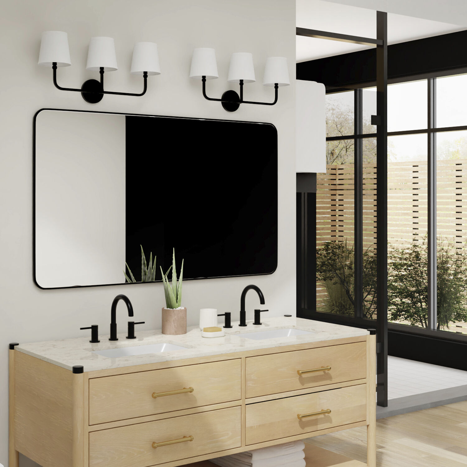 Dawson 3 Light 26 inch Matte Black Vanity Light Wall Light