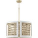 Lola 4 Light 24 inch Flat White and Matte Brass Pendant Ceiling Light