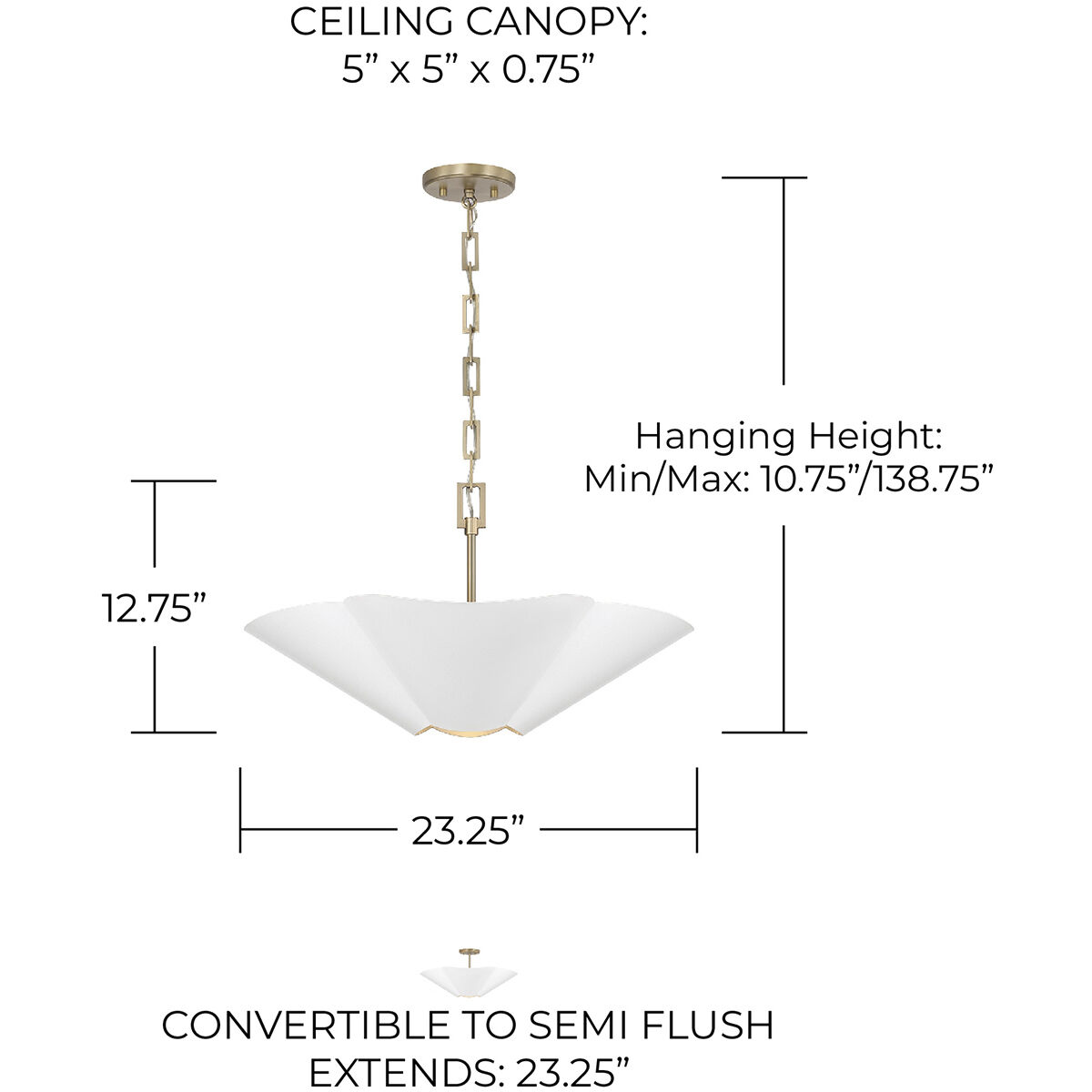 Maeve 4 Light 23.25 inch Matte Brass and White Pendant Ceiling Light