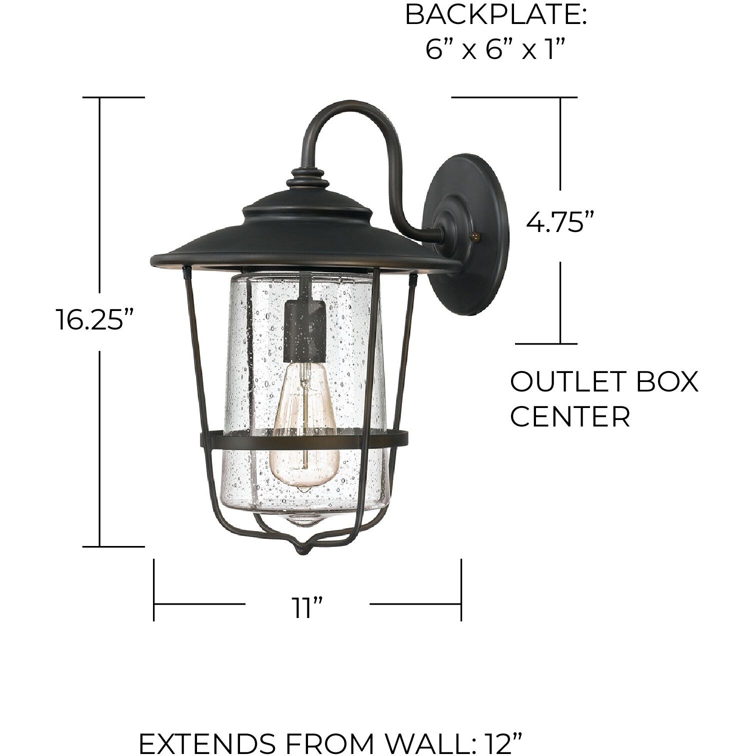 Creekside 1 Light 16 inch Old Bronze Outdoor Wall Lantern