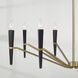 Enzo 8 Light 40 inch Aged Brass and Black Chandelier Ceiling Light
