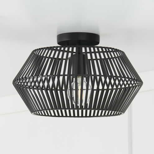 Kaiya 1 Light 15.5 inch Matte Black Semi-Flush Ceiling Light