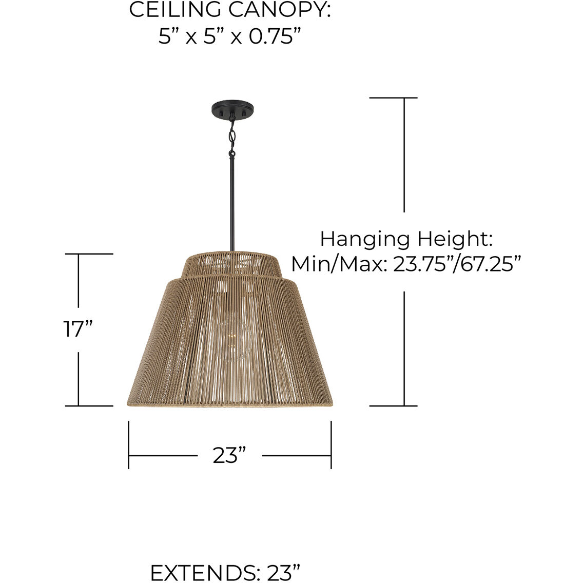 Jasper 1 Light 23 inch Sienna and Black Outdoor Hanging Lantern