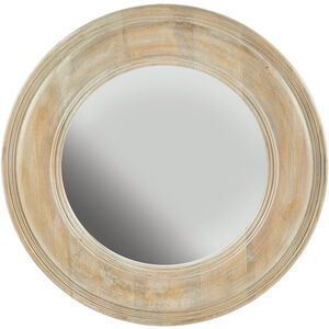 Mirror 30 X 30 inch White Washed Wood with Gold Leaf Wall Mirror