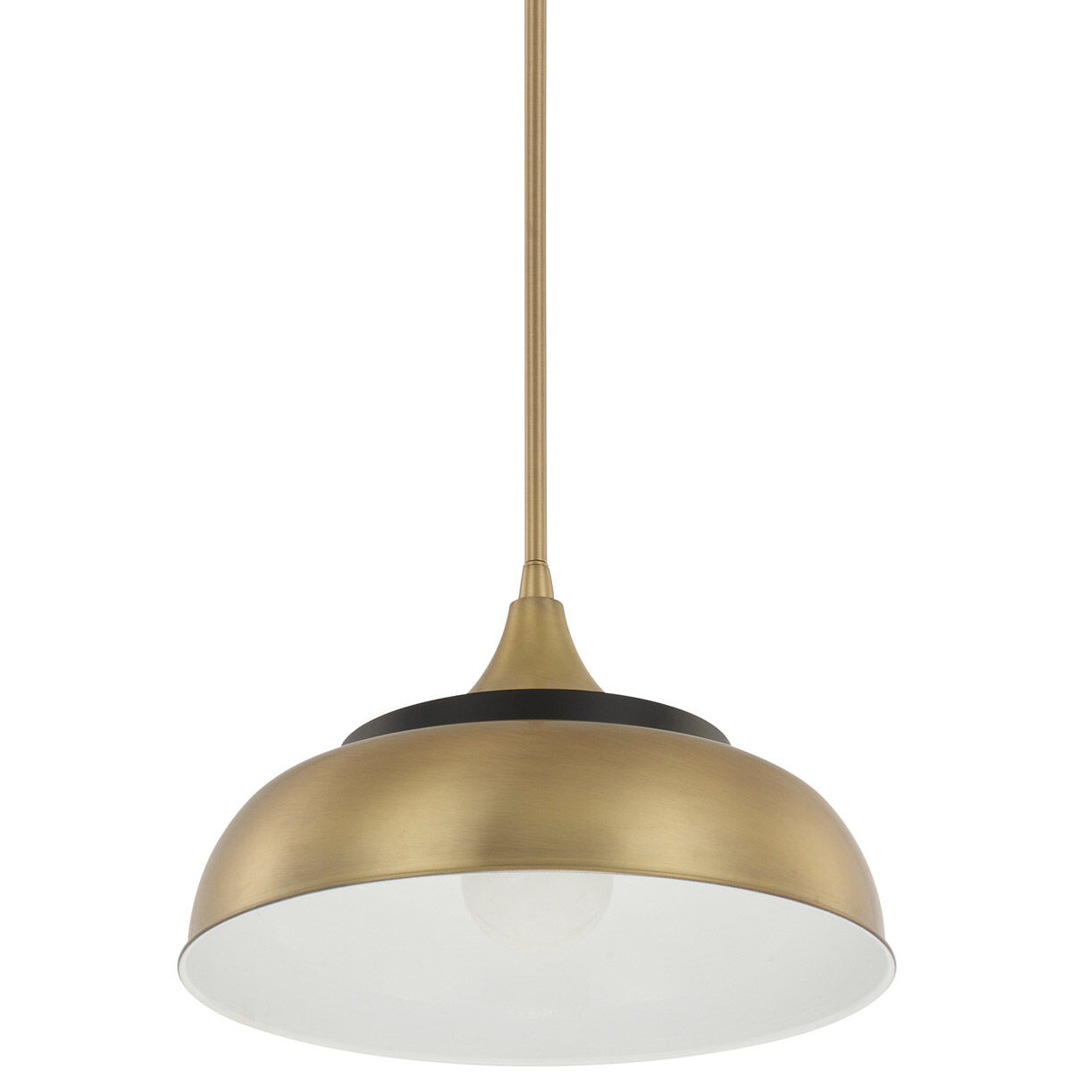 Max 1 Light 14.5 inch Brass and Onyx Pendant Ceiling Light