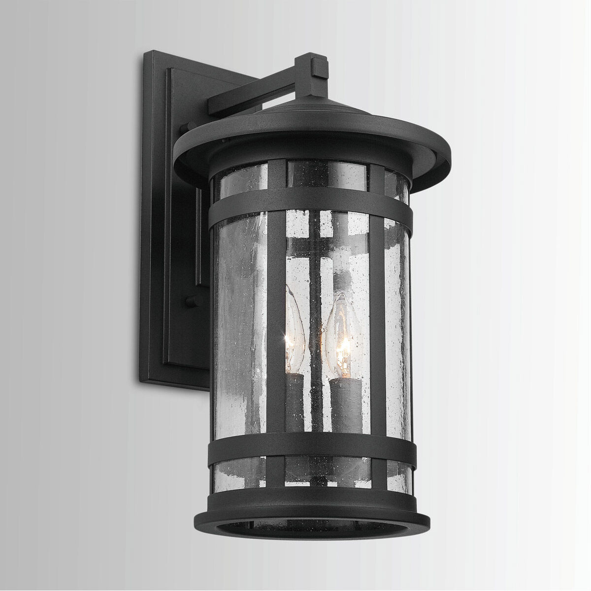 Mission Hills 2 Light 17 inch Black Outdoor Wall Lantern