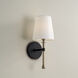 Hollis 1 Light 6 inch Matte Black with Hammered Gold Sconce Wall Light