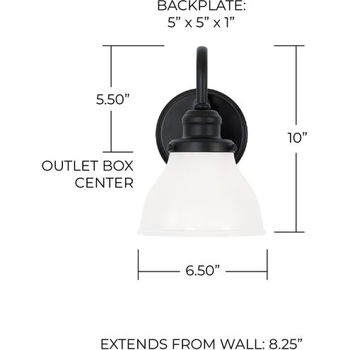 Baxter 1 Light 7 inch Matte Black Sconce Wall Light