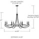 Sonnet 8 Light 45 inch Matte Black Chandelier Ceiling Light