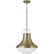 Arlo 1 Light 14 inch Aged Brass Pendant Ceiling Light