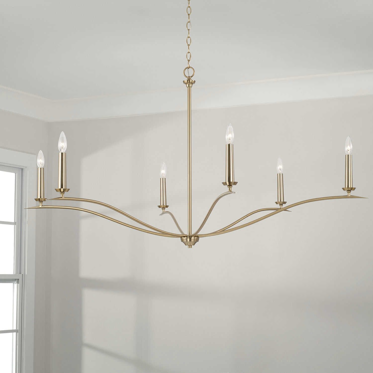 Grady 6 Light 57 inch Matte Brass Chandelier Ceiling Light