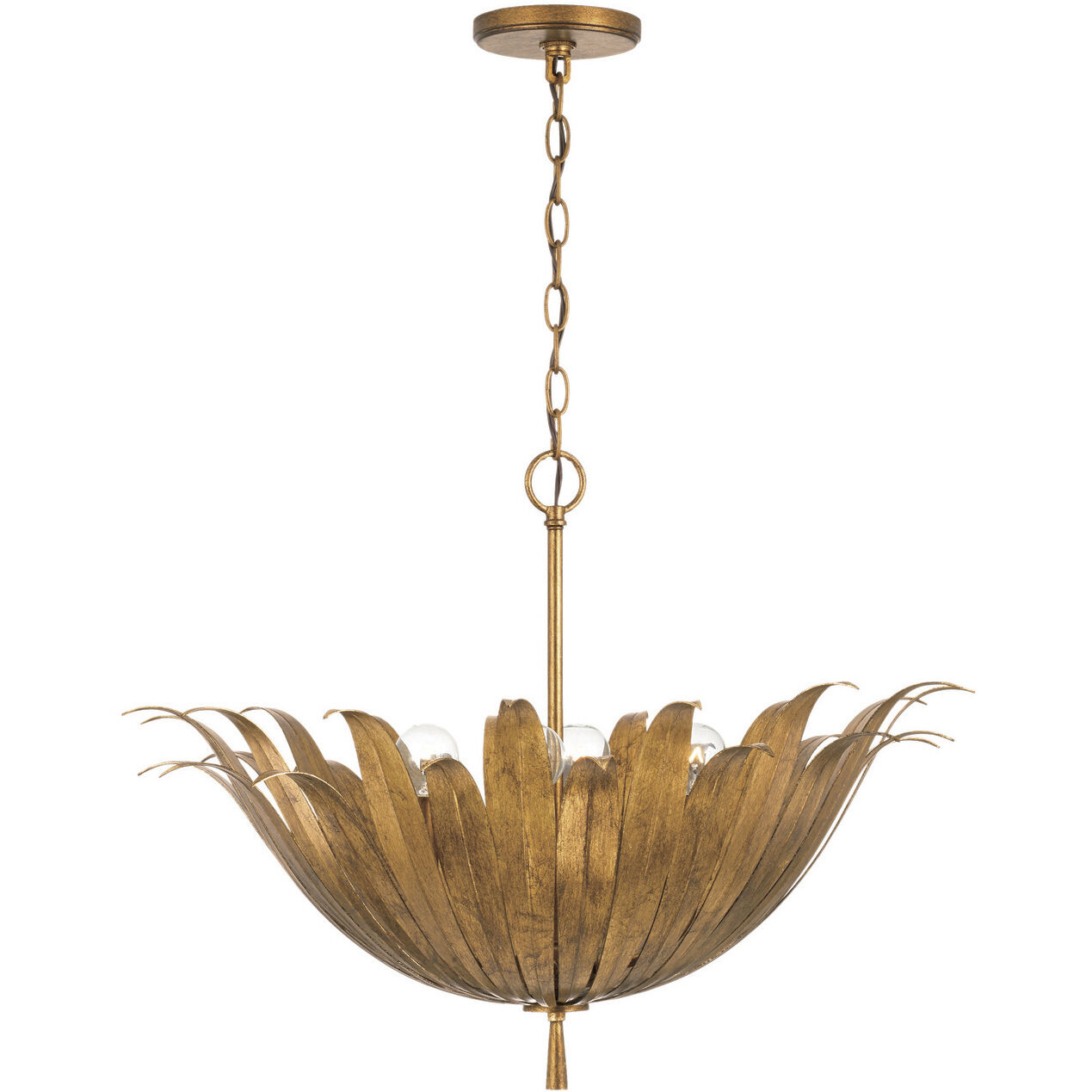 Eden 4 Light 24 inch Antique Gold Pendant Ceiling Light