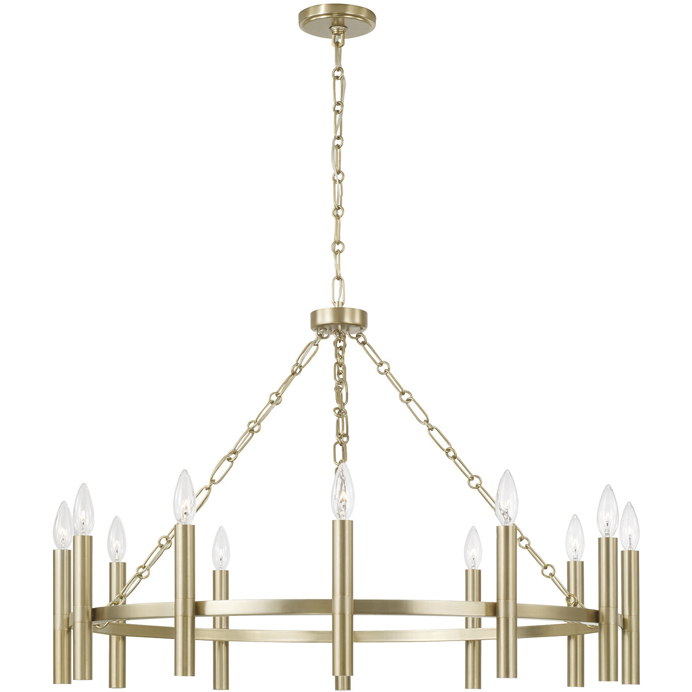 Winton 12 Light 35 inch Matte Brass Chandelier Ceiling Light