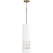 Dash 1 Light 6.25 inch Aged Brass and White Pendant Ceiling Light