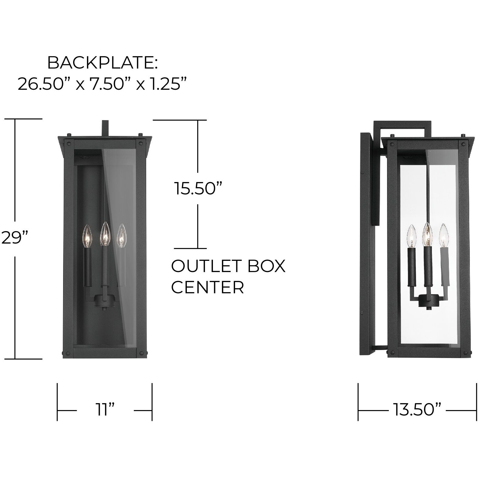 Hunt 4 Light 29 inch Black Outdoor Wall Mount in Incandescent